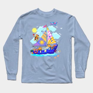 Funny monkeys sailing Long Sleeve T-Shirt